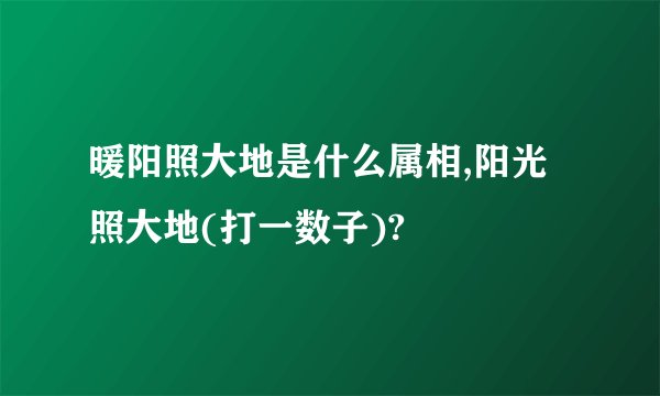 暖阳照大地是什么属相,阳光照大地(打一数子)?