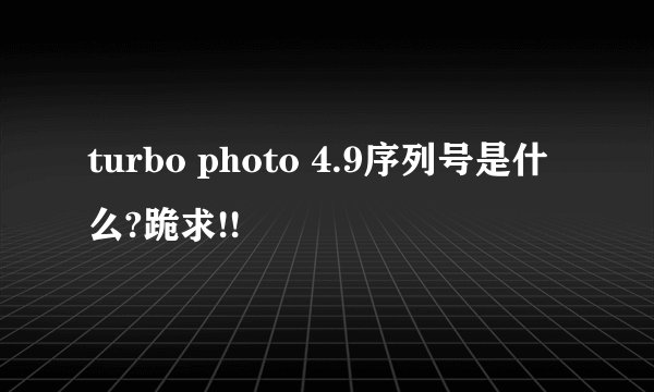 turbo photo 4.9序列号是什么?跪求!!