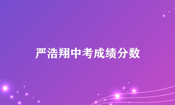 严浩翔中考成绩分数