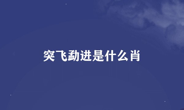 突飞勐进是什么肖