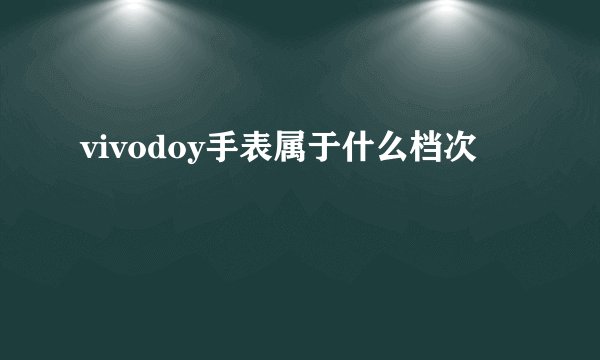 vivodoy手表属于什么档次