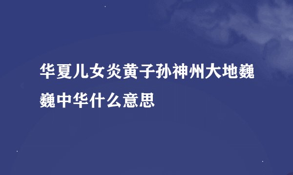华夏儿女炎黄子孙神州大地巍巍中华什么意思