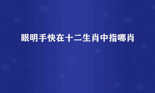 眼明手快在十二生肖中指哪肖