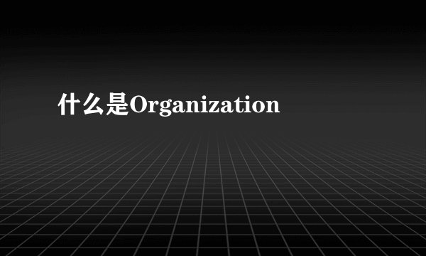 什么是Organization