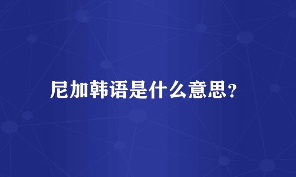 尼加韩语是什么意思？