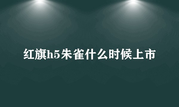 红旗h5朱雀什么时候上市