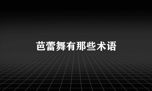 芭蕾舞有那些术语