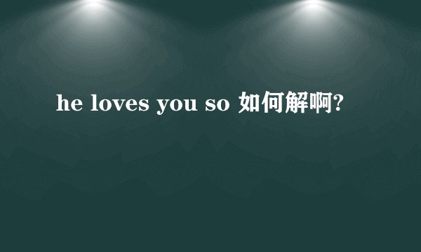 he loves you so 如何解啊?