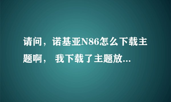 请问，诺基亚N86怎么下载主题啊， 我下载了主题放到手里内存里，不能用？。。求解！！！！
