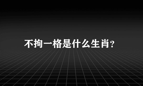 不拘一格是什么生肖？