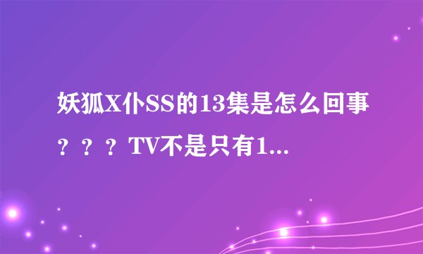 妖狐X仆SS的13集是怎么回事？？？TV不是只有12集么？