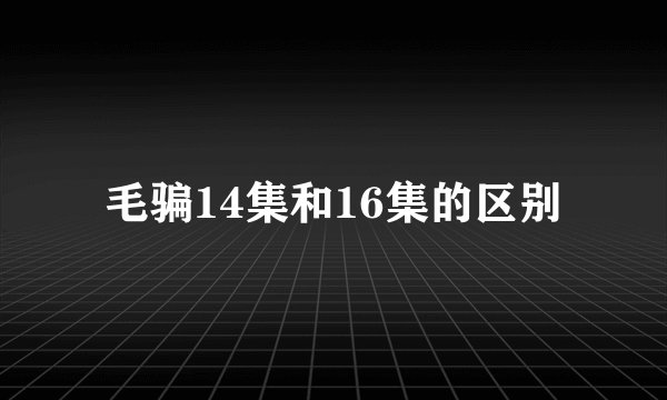 毛骗14集和16集的区别