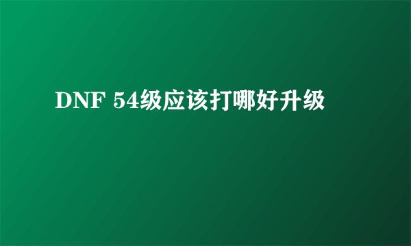 DNF 54级应该打哪好升级