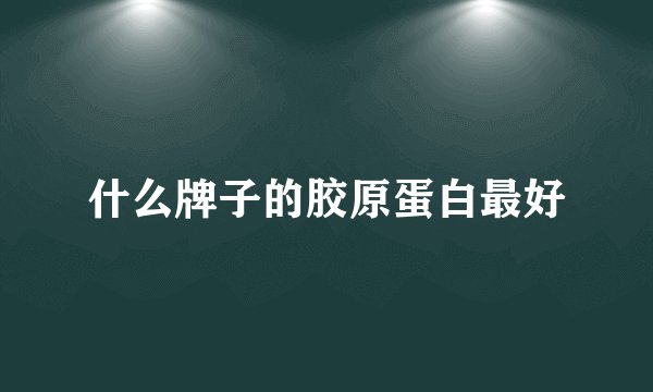 什么牌子的胶原蛋白最好
