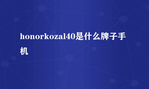honorkozal40是什么牌子手机