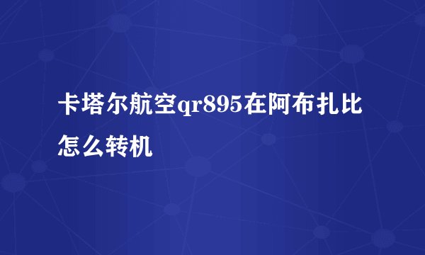 卡塔尔航空qr895在阿布扎比怎么转机
