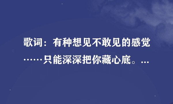 歌词：有种想见不敢见的感觉……只能深深把你藏心底。求歌名，谁唱？