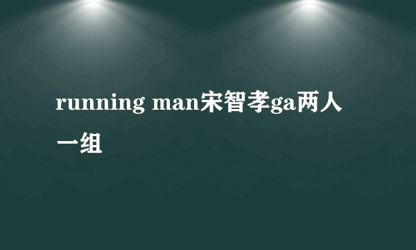 running man宋智孝ga两人一组