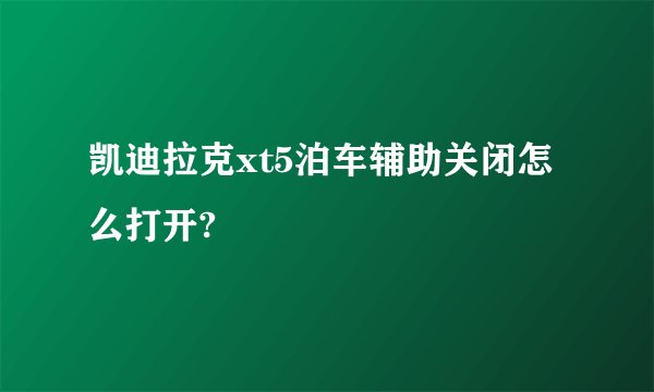 凯迪拉克xt5泊车辅助关闭怎么打开?