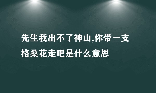先生我出不了神山,你带一支格桑花走吧是什么意思