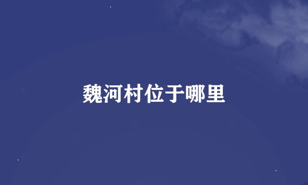 魏河村位于哪里