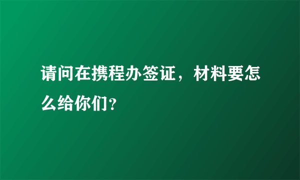 请问在携程办签证，材料要怎么给你们？