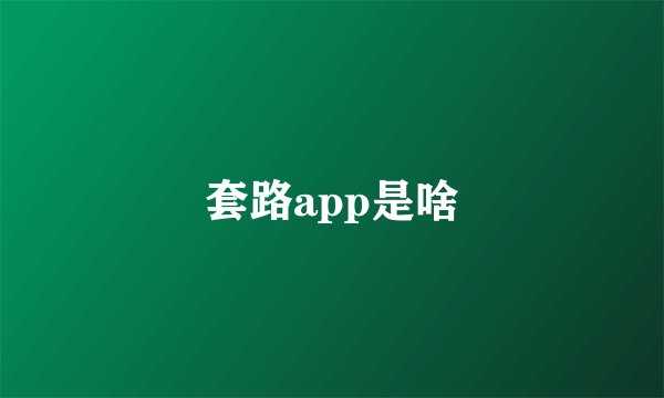 套路app是啥