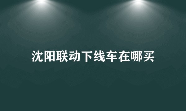 沈阳联动下线车在哪买