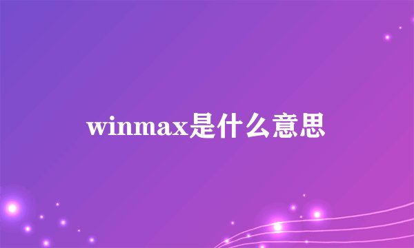 winmax是什么意思