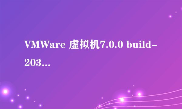 VMWare 虚拟机7.0.0 build-203739 可用的序列号,求大神给一个啊,在线等。。。。。