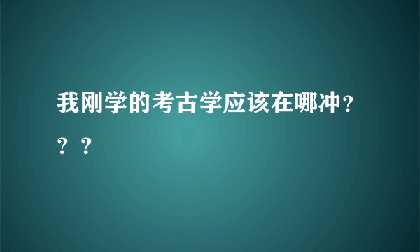我刚学的考古学应该在哪冲？？？