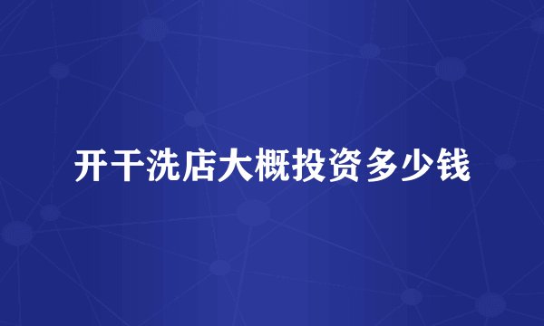 开干洗店大概投资多少钱
