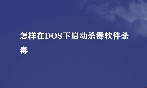 怎样在DOS下启动杀毒软件杀毒