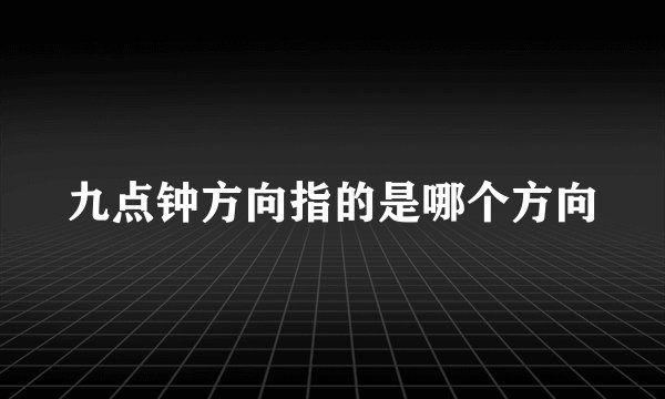 九点钟方向指的是哪个方向