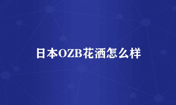 日本OZB花洒怎么样