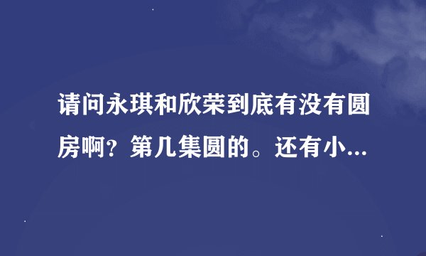 请问永琪和欣荣到底有没有圆房啊？第几集圆的。还有小燕子知道不？是不是最后还有了孩子来着？