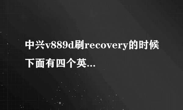 中兴v889d刷recovery的时候下面有四个英文选项选哪个？？