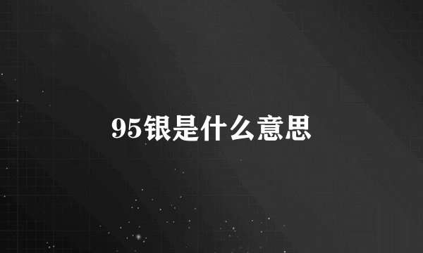 95银是什么意思