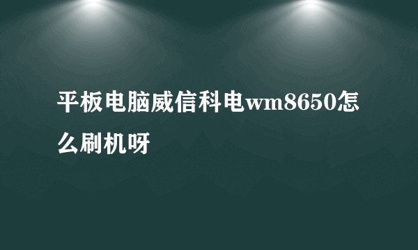 平板电脑威信科电wm8650怎么刷机呀