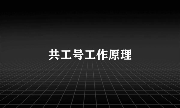 共工号工作原理