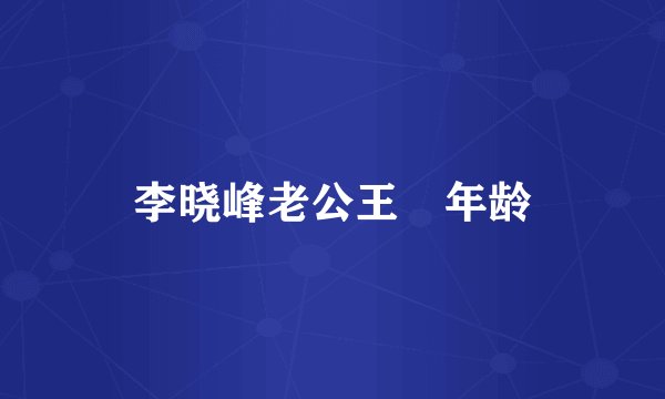 李晓峰老公王翀年龄