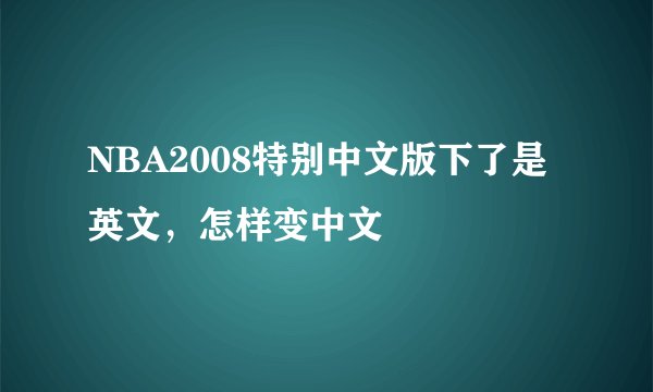 NBA2008特别中文版下了是英文，怎样变中文