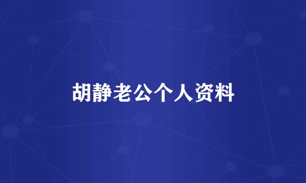胡静老公个人资料