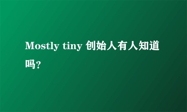 Mostly tiny 创始人有人知道吗？