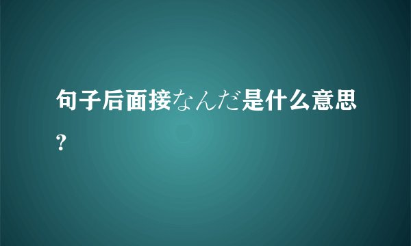句子后面接なんだ是什么意思？