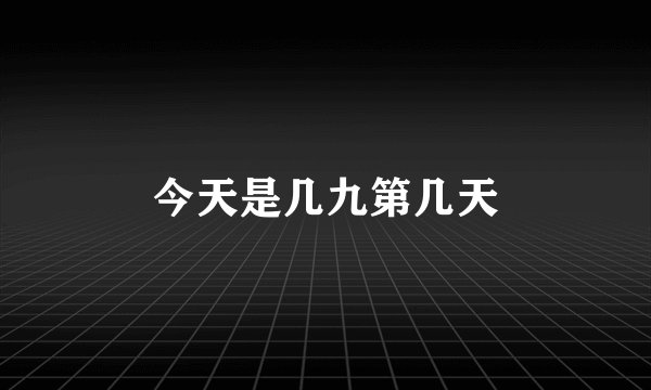今天是几九第几天