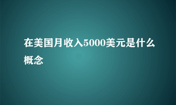 在美国月收入5000美元是什么概念