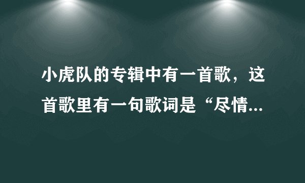 小虎队的专辑中有一首歌，这首歌里有一句歌词是“尽情摇摆”的 这首歌名是？