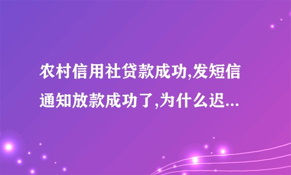 农村信用社贷款成功,发短信通知放款成功了,为什么迟迟不到账？