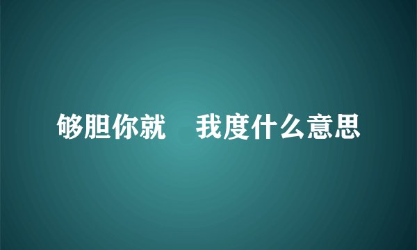 够胆你就嚟我度什么意思